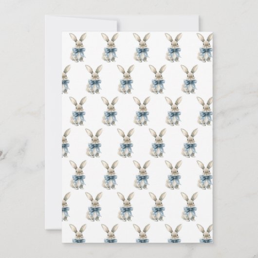 Blue Easter Bunny Wenskaart Kaart (Achterkant)