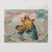 Blue Easter Egg en Chicks Briefkaart (Voorkant)