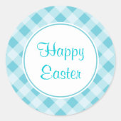 Blue Easter Gingham Stickers (Voorkant)