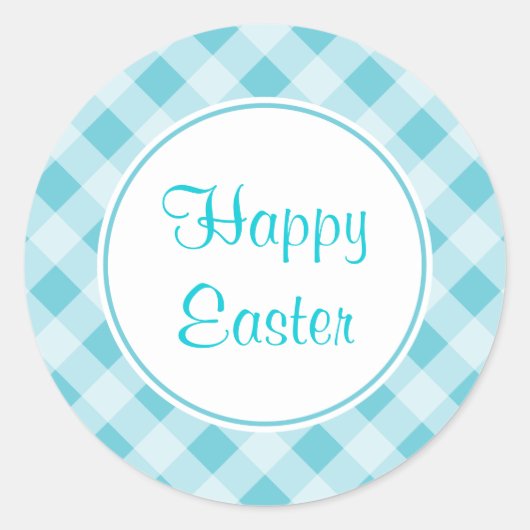 Blue Easter Gingham Stickers (Voorkant)