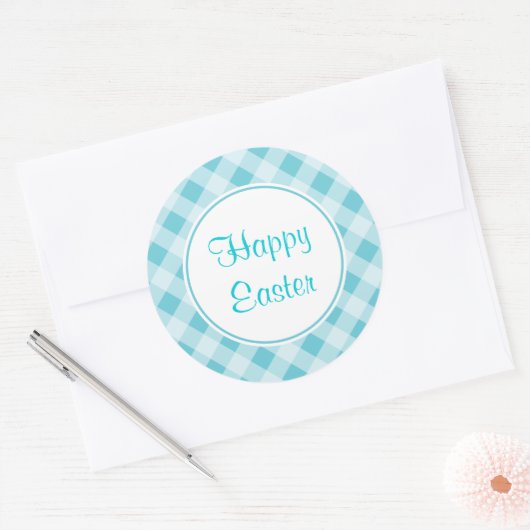 Blue Easter Gingham Stickers (Envelop)