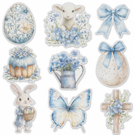 Blue Easter Set 1 Sticker (Voorkant)