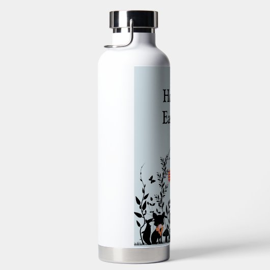 Blue Easter Silhouette Water Flacon Waterfles (Rechts)