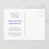 Blue Eat Drink We zijn getrouwd Retro Elopement Briefkaart (Achterkant)