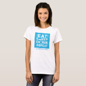 Blue Eat Sleep Chorus Herhalingsblok T-shirt (Voorkant volledig)