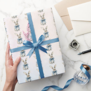 Blue Eater Bunny Cadeaupapier