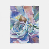 Blue Echeveria Succulent Fleece Blanket, 3 maten (Voorkant)