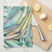 Blue Echeveria Succulent Kitchen Towel Theedoek (Quarter Fold)