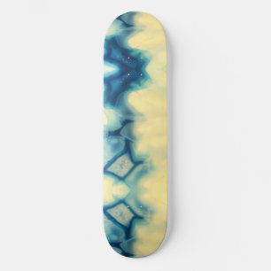 Blue Ecru Agate Geode Gemstone Crystal Pattern Skateboard