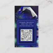 Blue Edelsteen Crystal Psychische Tarot Reader QR- Visitekaartje (Achterkant)