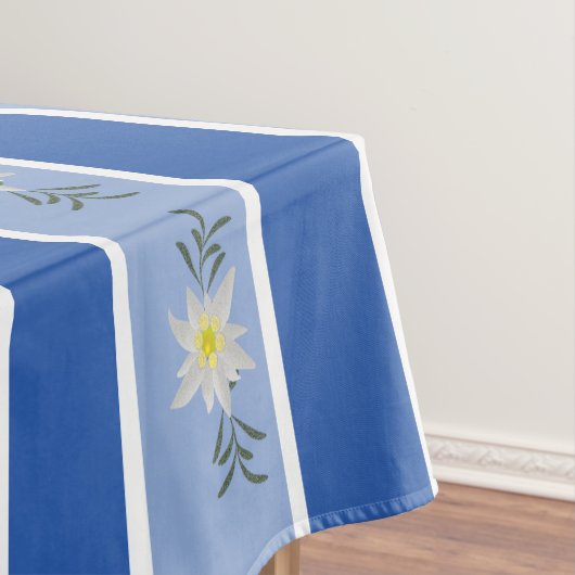 Blue Edelweiss Striped Tablecloth Tafelkleed (Voorbeeld)