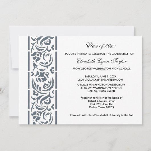 Blue Edge Afstuderen Aankondiging of uitnodiging (Voorkant)