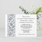 Blue Edge Afstuderen Aankondiging of uitnodiging (Staand voorkant)