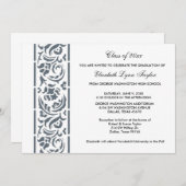 Blue Edge Afstuderen Aankondiging of uitnodiging (Voorkant / Achterkant)