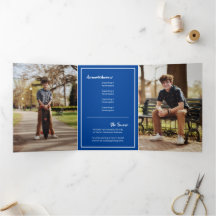 Blue Edgy Abstract Torn Photo Afstuderen