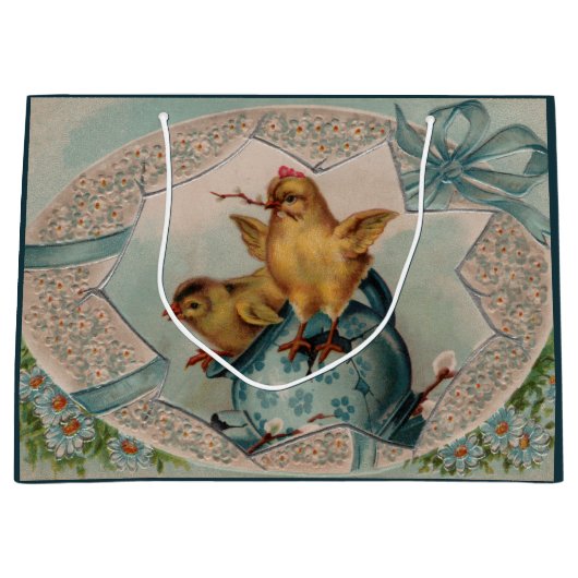 Blue Egg en Baby Chicks Pasen Groot Cadeauzakje (Voorkant)