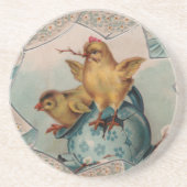 Blue Egg en Chicks Easter Onderzetter (Voorkant)