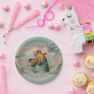 Blue Egg en Chicks Paaspapier Borden Papieren Bordje