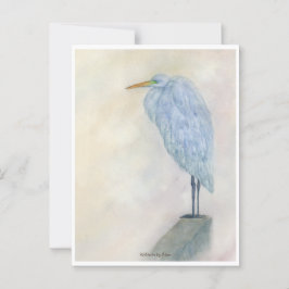 Blue Egret Watercolor Briefkaart