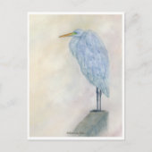 Blue Egret Watercolor Briefkaart (Voorkant)