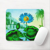 Blue Egyptian Water Lily / Lotus Illustration Muismat (Met muis)