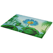 Blue Egyptian Water Lily / Lotus Illustration Snijplank (Hoek)