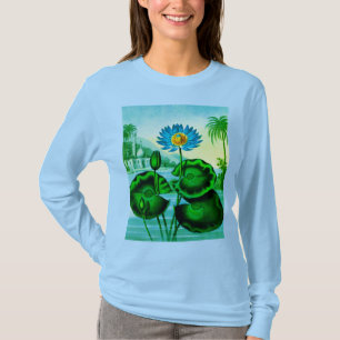 Blue Egyptian Water Lily / Lotus Illustration T-shirt