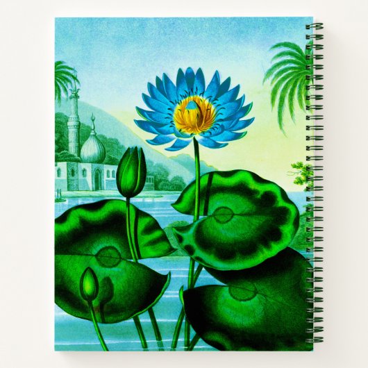 Blue Egyptian Water Lily / Lotus Journal Notitieboek (Achterkant)