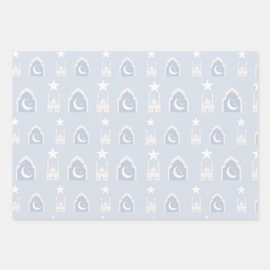 Blue Eid Gift Wrap Paper Set van 3 (Voorkant 3)
