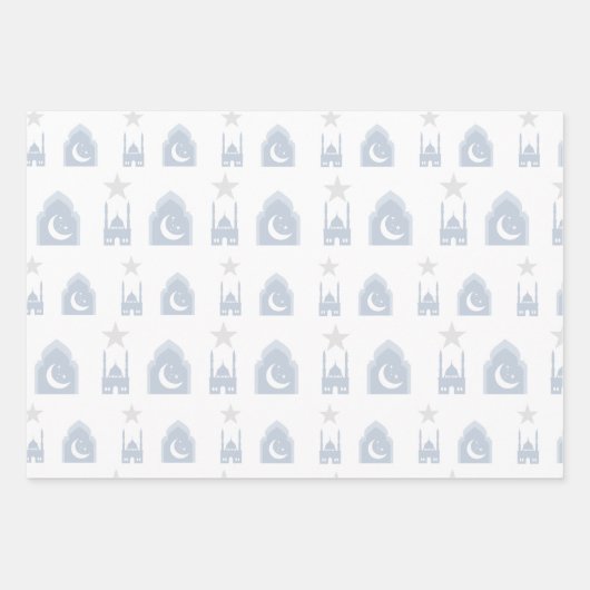 Blue Eid Gift Wrap Paper Set van 3 (Voorkant 2)