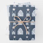 Blue Eid Gift Wrap Paper Set van 3 (In situ)