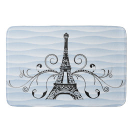 Blue Eiffel Towel Flourish Bath Mat
