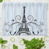 Blue Eiffel Towel Flourish Kitchen Towel Theedoek (Gevouwen)
