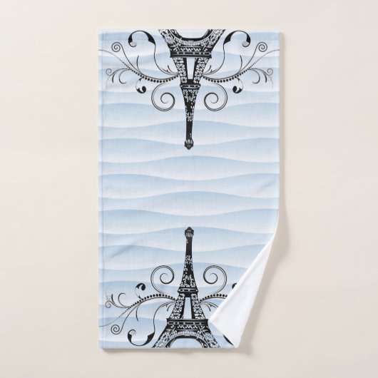 Blue Eiffel Towel Flourish Towel Set Bad Handdoek (Handdoek)