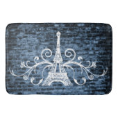 Blue Eiffel Towel Grunge Bath Mat (Voorkant)