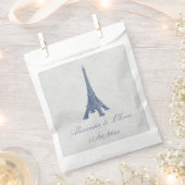 Blue Eiffel Tower Damask Wedding Favor Bags Bedankzakje (Geknipt)