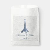 Blue Eiffel Tower Damask Wedding Favor Bags Bedankzakje (Voorkant)
