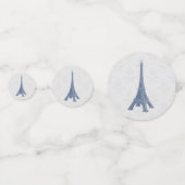 Blue Eiffel Tower Damask Wedding Table Confetti (Voorkanten)