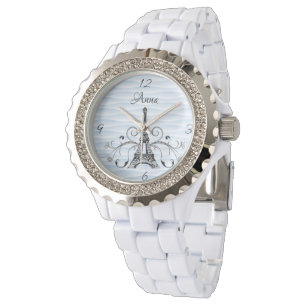 Blue Eiffel Tower Floure Watch Horloge