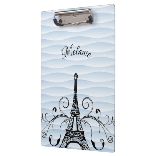 Blue Eiffel Tower Flourish Cliboard Klembord (Links)