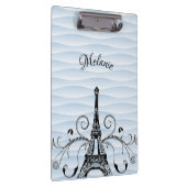 Blue Eiffel Tower Flourish Cliboard Klembord (Rechts)
