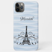 Blue Eiffel Tower Flourish Hoesje-Mate iPhone Case (Achterkant)