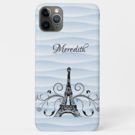 Blue Eiffel Tower Flourish Hoesje-Mate iPhone Case