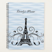 Blue Eiffel Tower Flourish Planner (Voorkant)