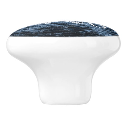 Blue Eiffel Tower Grunge Ceramic Pull Keramische Knop (Zijkant)