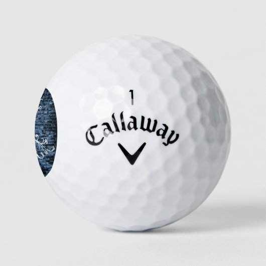 Blue Eiffel Tower Grunge Golf Balls Golfballen (Logo)