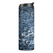 Blue Eiffel Tower Grunge Thermal Tumbler Thermosbeker (Gedraaid links)