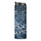 Blue Eiffel Tower Grunge Thermal Tumbler Thermosbeker (Geroteerd rechts)