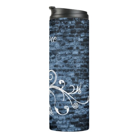 Blue Eiffel Tower Grunge Thermal Tumbler Thermosbeker (Geroteerd rechts)