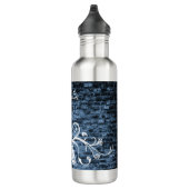 Blue Eiffel Tower Grunge Water Bottle Waterfles (Rechts)